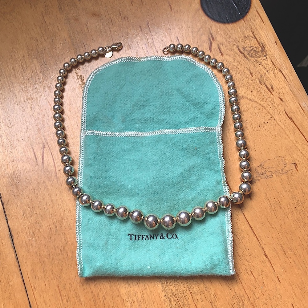Tiffany & Co. hardware silver ball bead necklace
